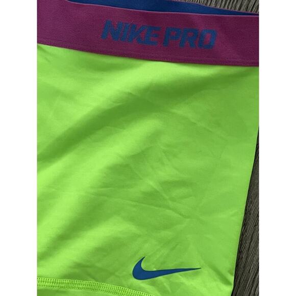 Nike Pro neon yellow workout shorts size M - Picture 2 of 4
